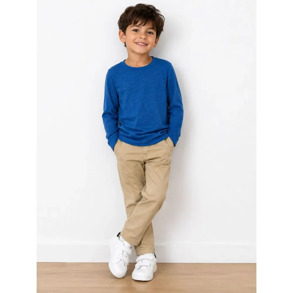 Old Navy Boys Long Sleeve Crewneck T-Shirt Size Small (6–7) Blue Cotton Blend